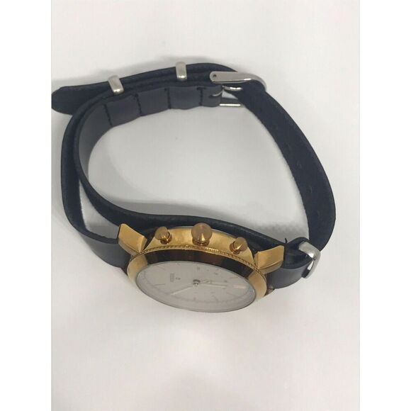 Fossil Ftw5009 Women's Black Leather Analog White Dial Hybrid Smart Watch No37 - Picture 6 of 9